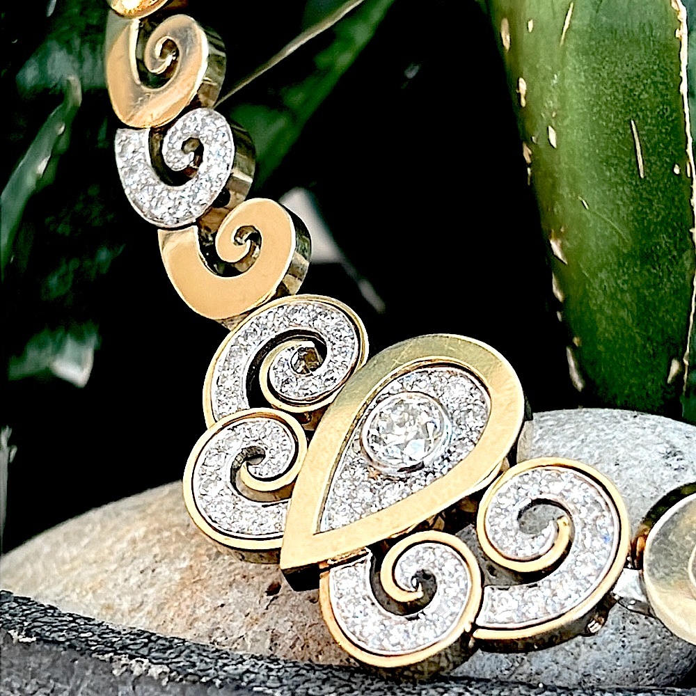 18 karat gold, and 4 1/2 carat diamond necklace - Picture 3 of 17
